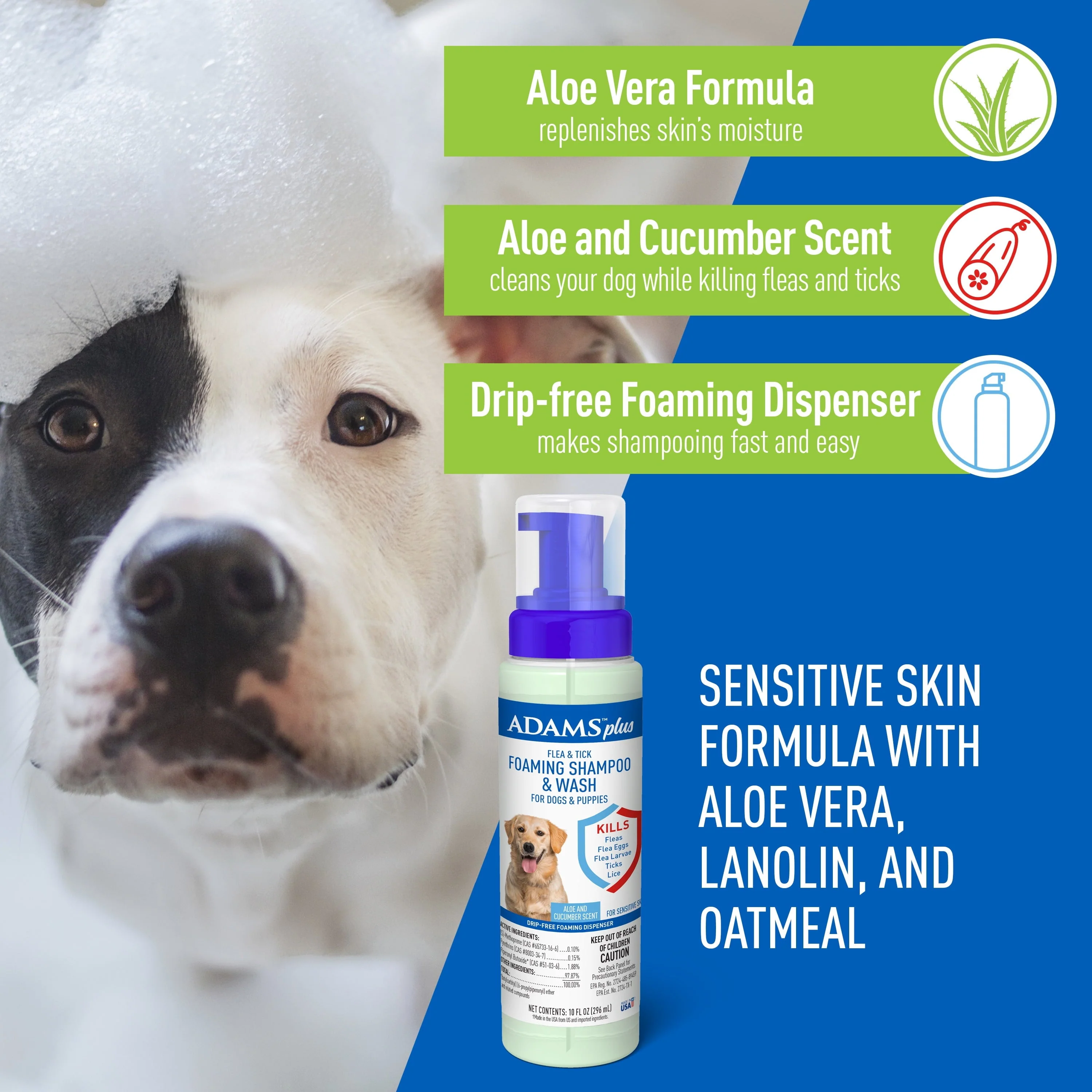 Keep Your Dog Happy and Flea-Free with ADAMS Plus Flea & Tick Foaming Shampoo & Wash - 2 Pack for Sensitive Skin! - Image 4