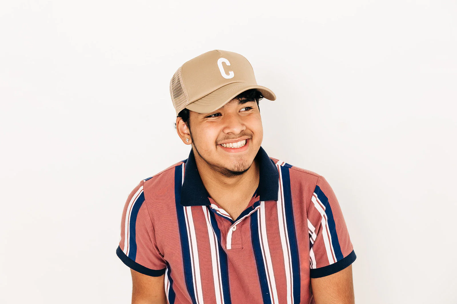 Khaki Letter Trucker Hat - Image 8