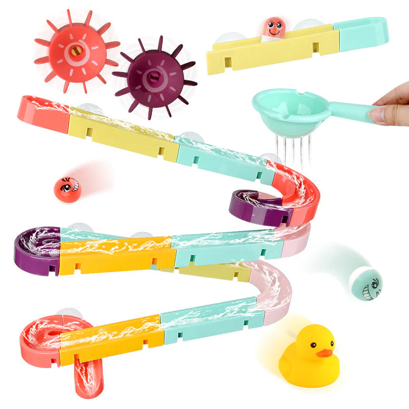 Kids Bath Toys Wall Suction Cup Marble Race Run Track Bathroom Bathtub Baby Play Water Games Toy Kit for Children - Image 2