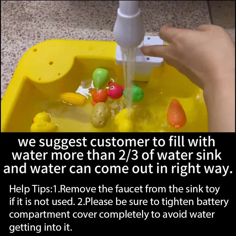 Kids Kitchen Sink Toys Electric Dishwasher Playing Toy With Running Water Pretend Play Food Fishing Toy Role Playing Girls Gift - Image 6