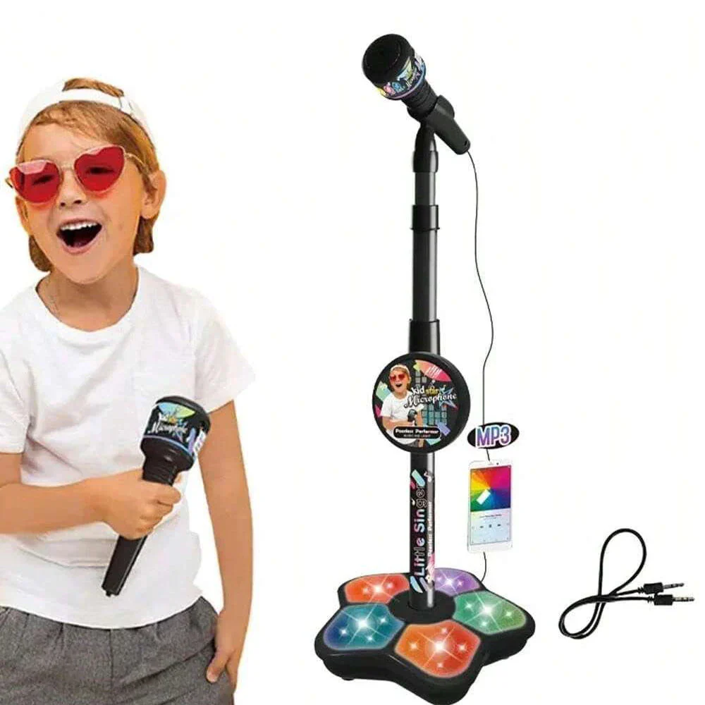 Kids Microphone Stand Toy, Portable Children's Karaoke Electronic, Durable Party Karaoke Microphone Stand, Kids Karaoke Machine - Image 3