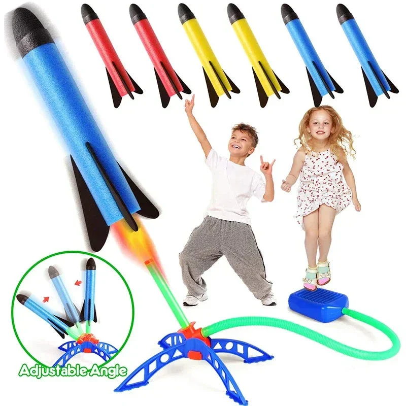 Kids Outdoor Rocket Launcher – Air-Powered Foot Pump Soaring Toy - Image 2