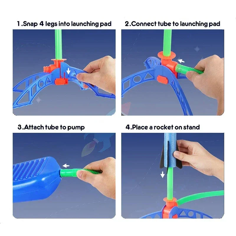 Kids Outdoor Rocket Launcher – Air-Powered Foot Pump Soaring Toy - Image 4