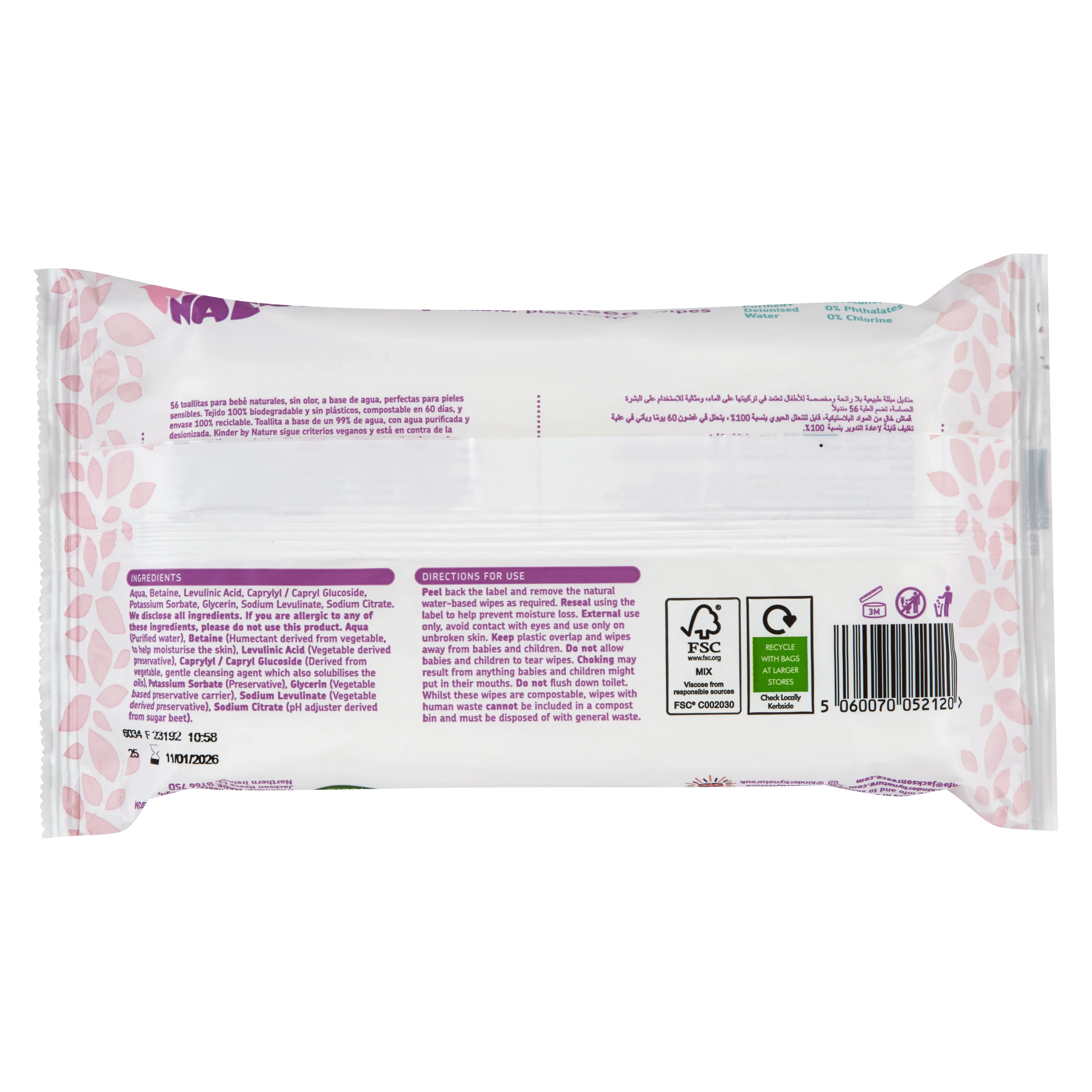 Kinder by Nature 100% Biodegradable Water-Based Baby Wipes - 672 Count (12 packs of 56 wipes) - Image 4