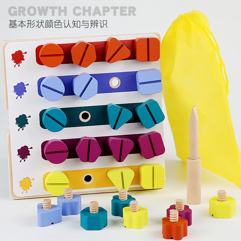 Kindergarten Screw-and-nut Shape Matching Color Puzzle Building Blocks - Image 4