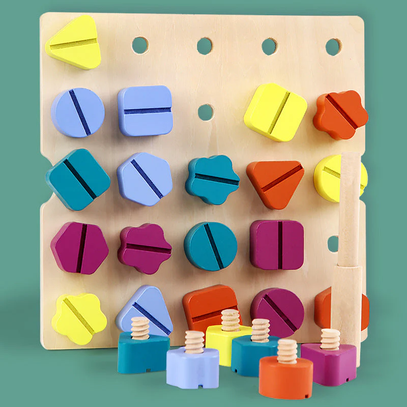 Kindergarten Screw-and-nut Shape Matching Color Puzzle Building Blocks - Image 5