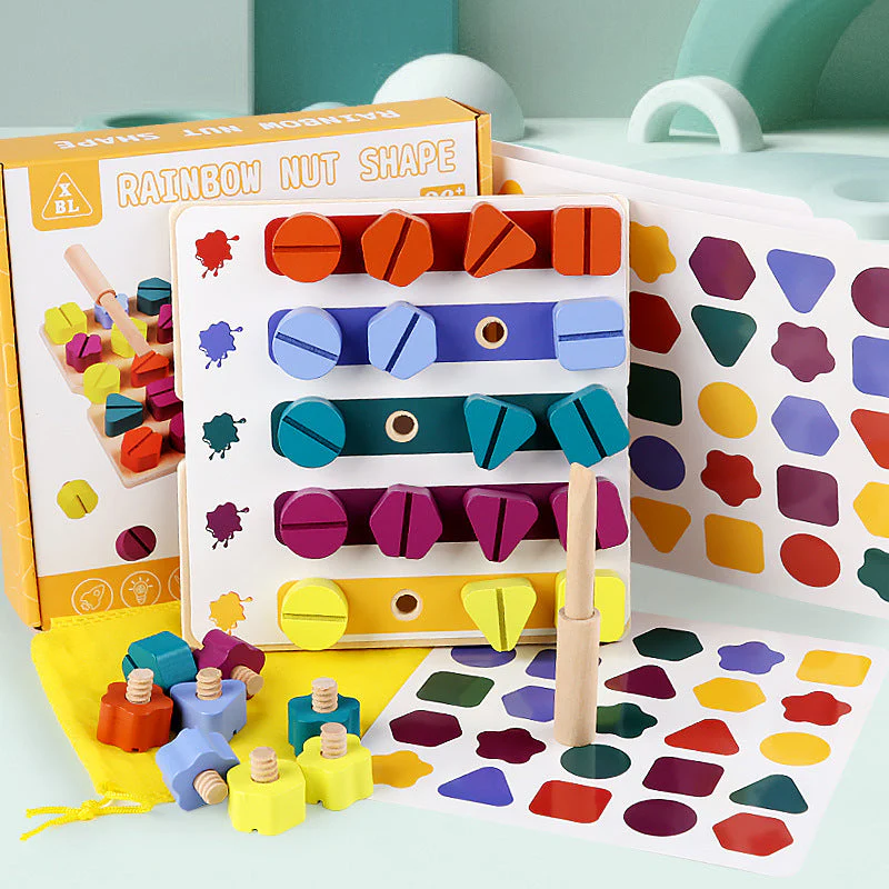 Kindergarten Screw-and-nut Shape Matching Color Puzzle Building Blocks - Image 7
