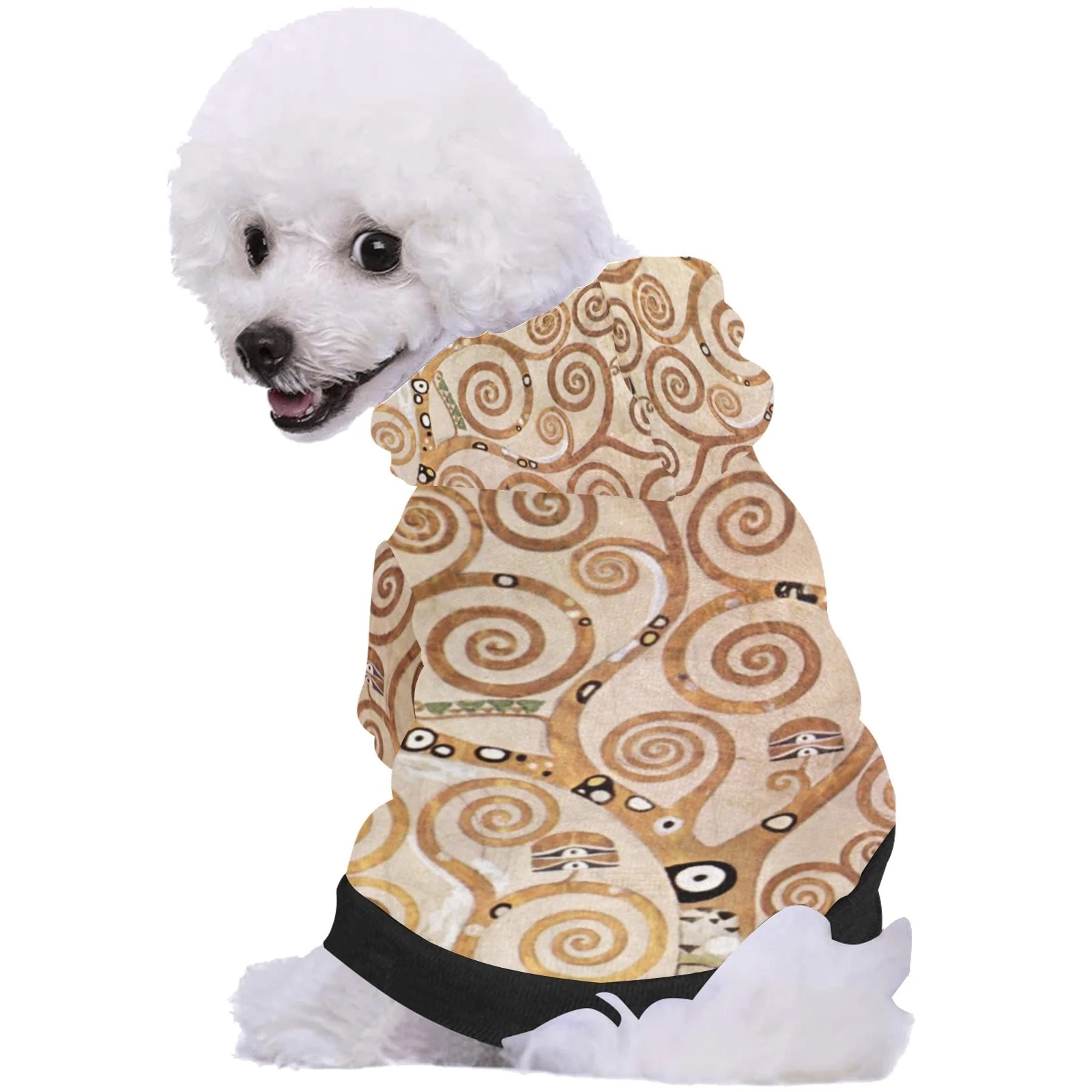 Klimt Tree of Life, Stoclet Frieze Button Hoodie - Image 2