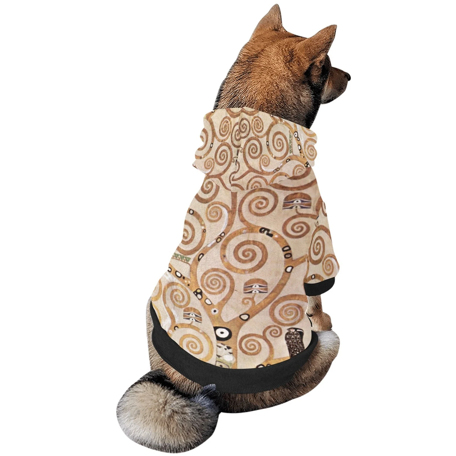 Klimt Tree of Life, Stoclet Frieze Button Hoodie - Image 5