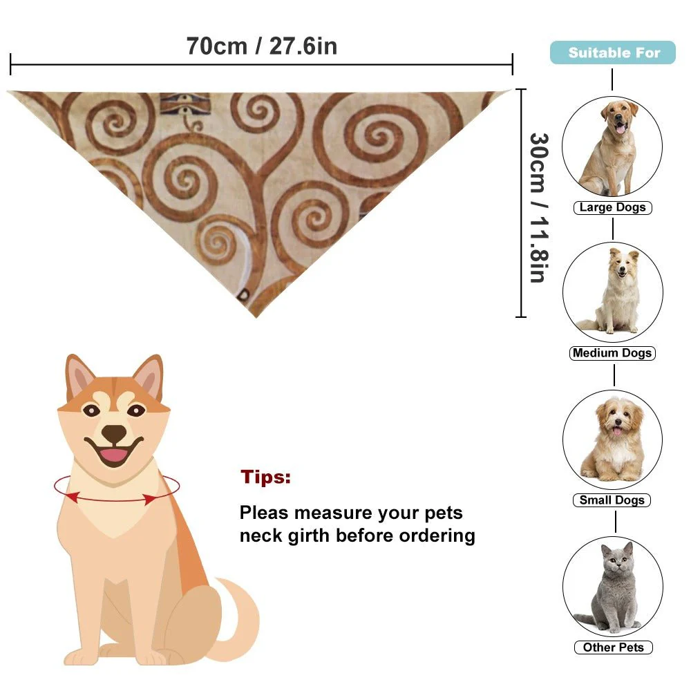 Klimt Tree of Life, Stoclet Frieze Pet Scarf - Image 3