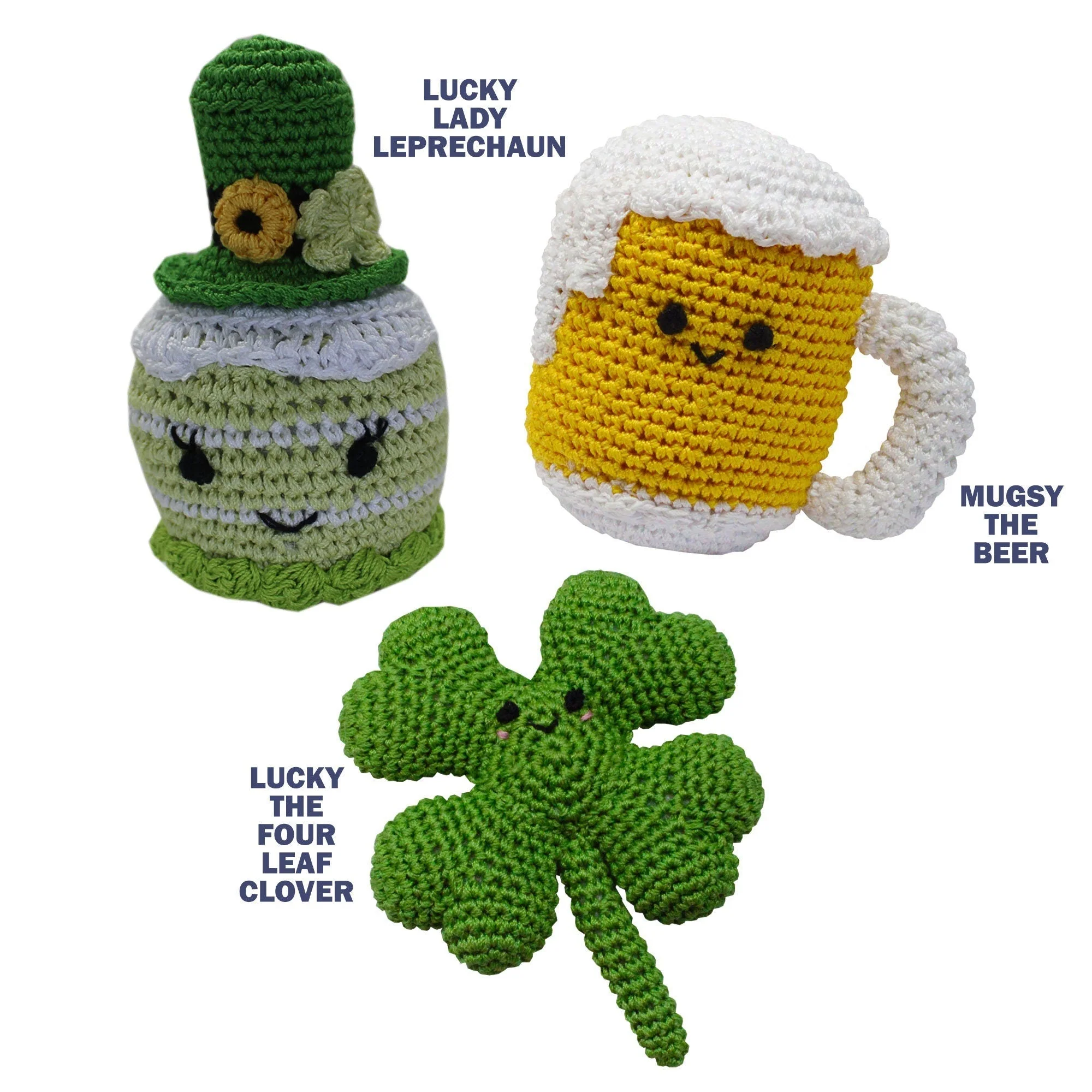 Knit Knacks Organic Cotton Pet, Dog & Cat Toy, "St. Patrick's Day Group" (Choose from 3 options!) - Image 2