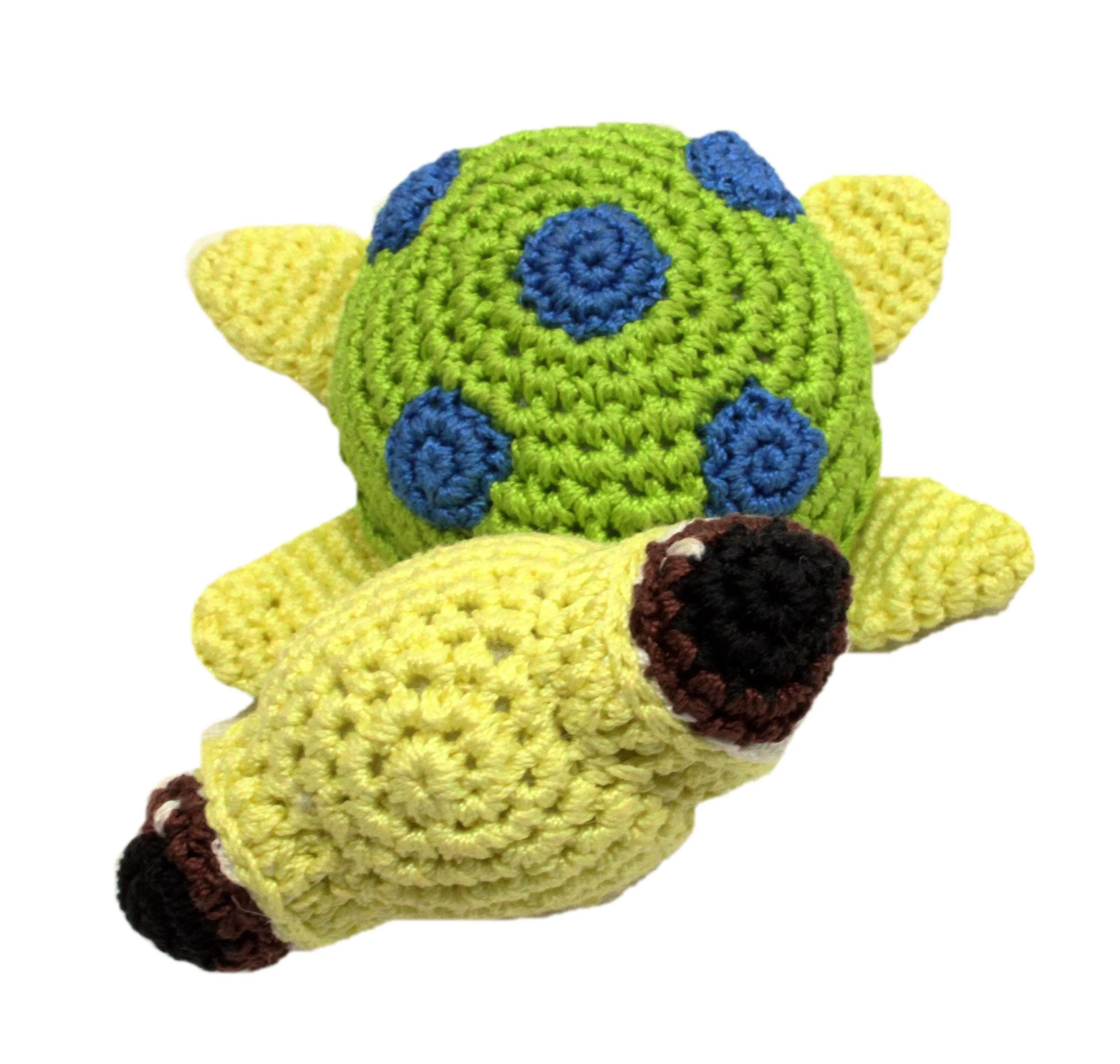 Knit Knacks Organic Cotton Pet, Dog Toys, "Animals" (Choose from: Sloth, Zebra, Giraffe, Hyena, Elephant, Lion, or Sea Turtle) - Image 7