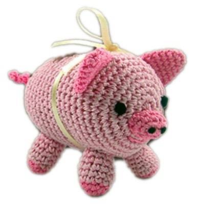 Knit Knacks Organic Cotton Pet, Dog Toys (Choose from: Pig, Fox, Owl, Guinea Pig or Triceratops) - Image 5