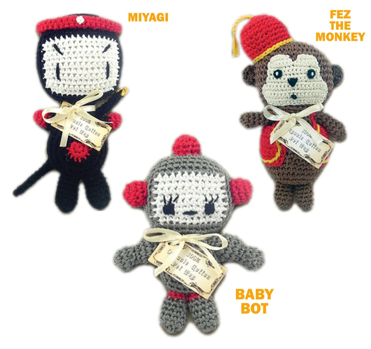 Knit Knacks Organic Cotton Pet & Dog Toys, "Side Kick Group" (Choose from 3 Different Options) - Image 2