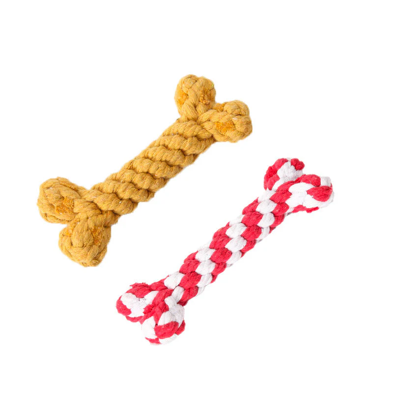 Knitted Knot Cotton Rope Bone Toy - Image 3