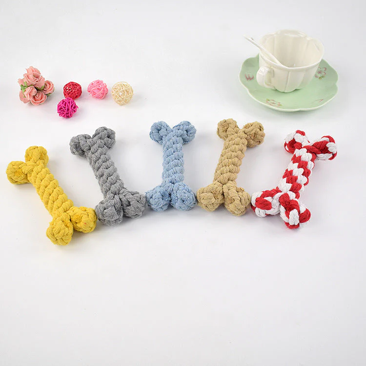 Knitted Knot Cotton Rope Bone Toy - Image 5