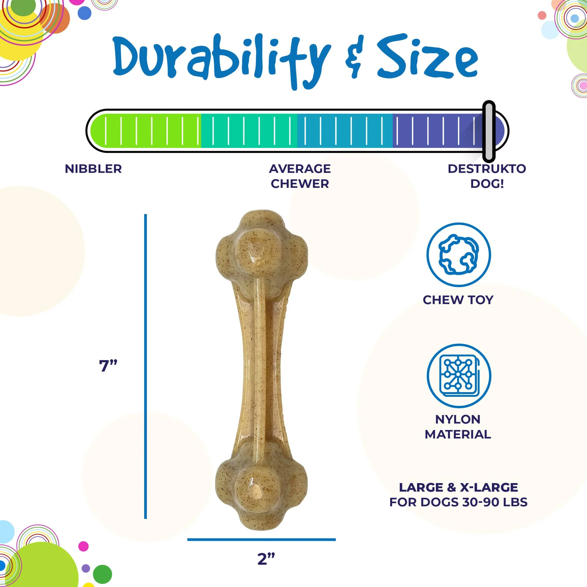Knuckle Bone Nylon Dog Chew Toy for Aggressive Chewers | Made in USA - Image 4