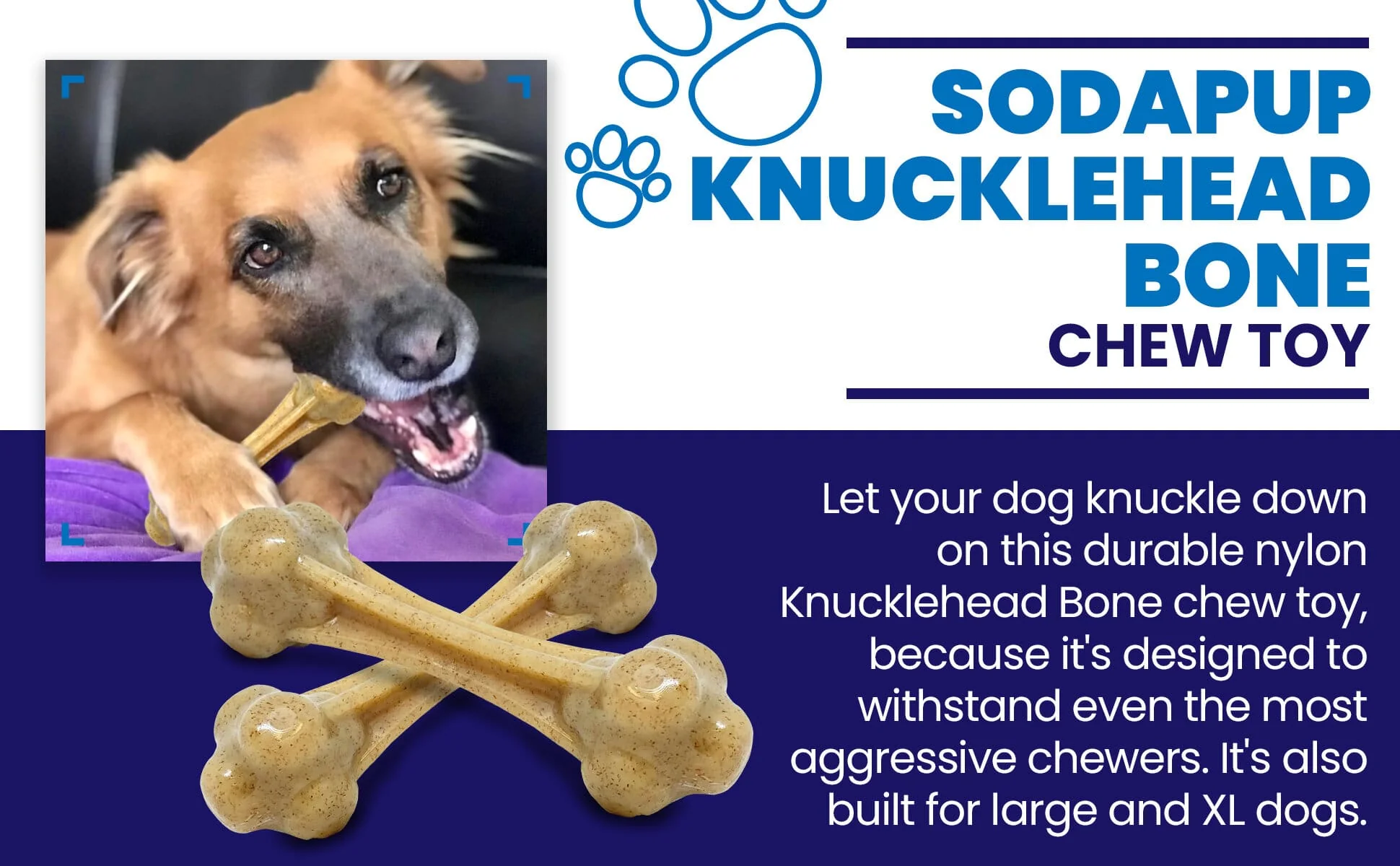 Knuckle Bone Nylon Dog Chew Toy for Aggressive Chewers | Made in USA - Image 5