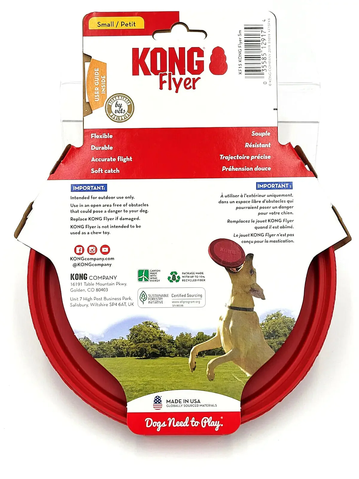 KONG Flexible Flyer SMALL Durable Rubber Frisbee Dog Fetch Toy 7.5" - Image 6