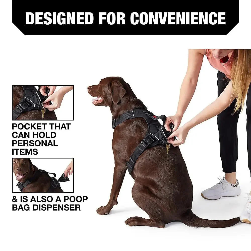 Kong Large Black Dog Harness with Waste Bag Dispenser and Control Handle - Image 3