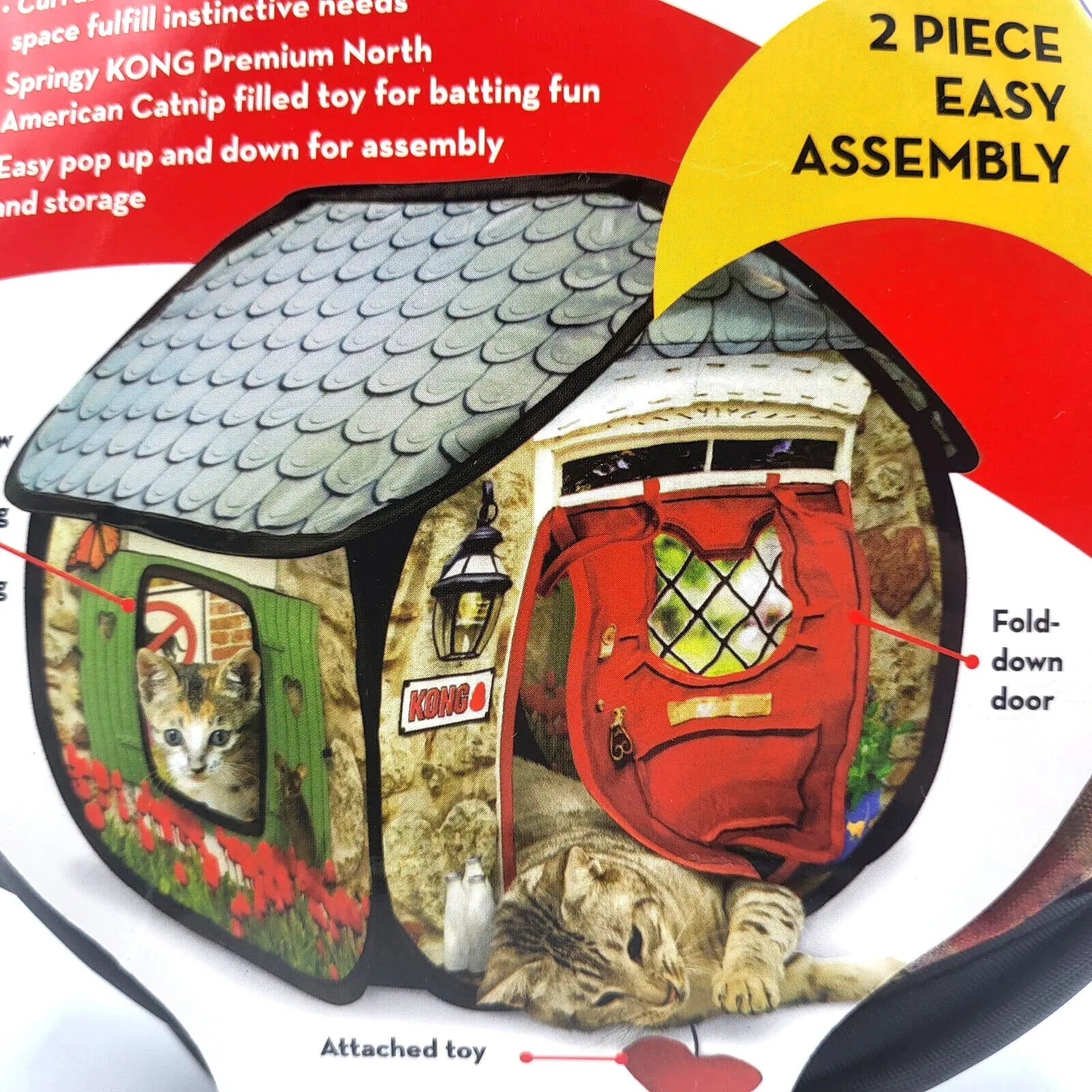 Kong Play Spaces Bungalow with Catnip Cat Kitten Toy - Image 2