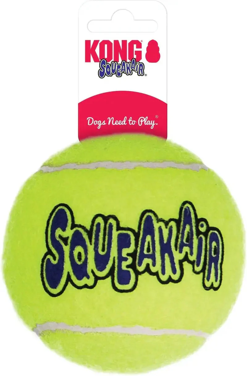 KONG Squeakair Tennis Balls (2) XL Squeaky Dog Fetch Toy 4" - Image 6