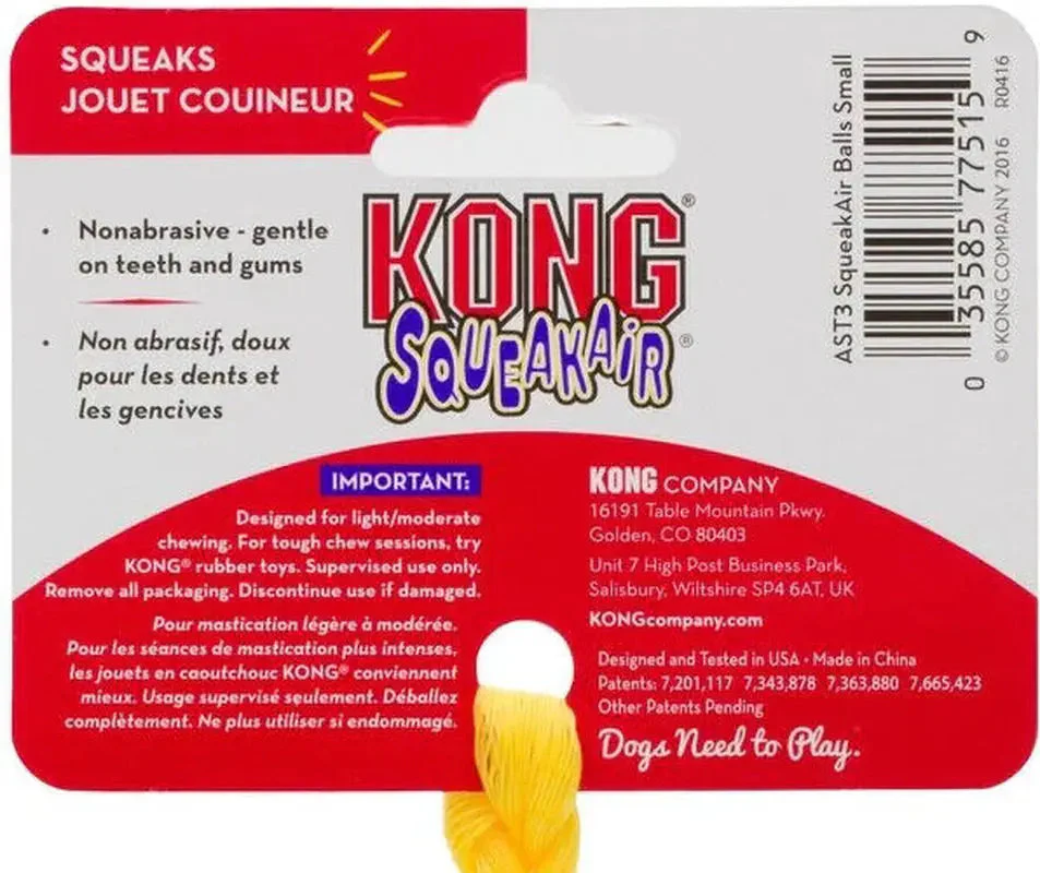 KONG Squeakair Tennis Balls 3Pk Small Airdog Squeaky Dog Fetch Toy 2" - Image 5