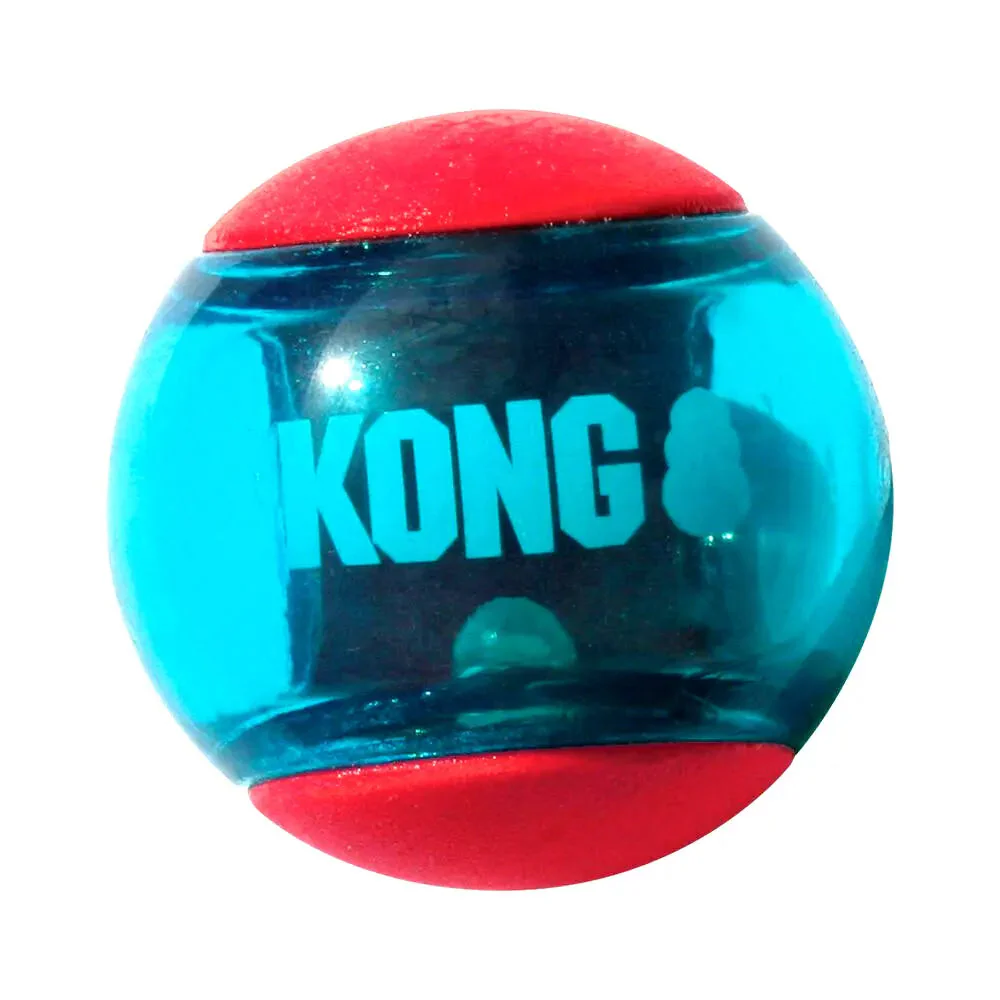 KONG Squeezz Action Ball MEDIUM Red 3 Pack Squeaky Dog Fetch Toy - Image 3