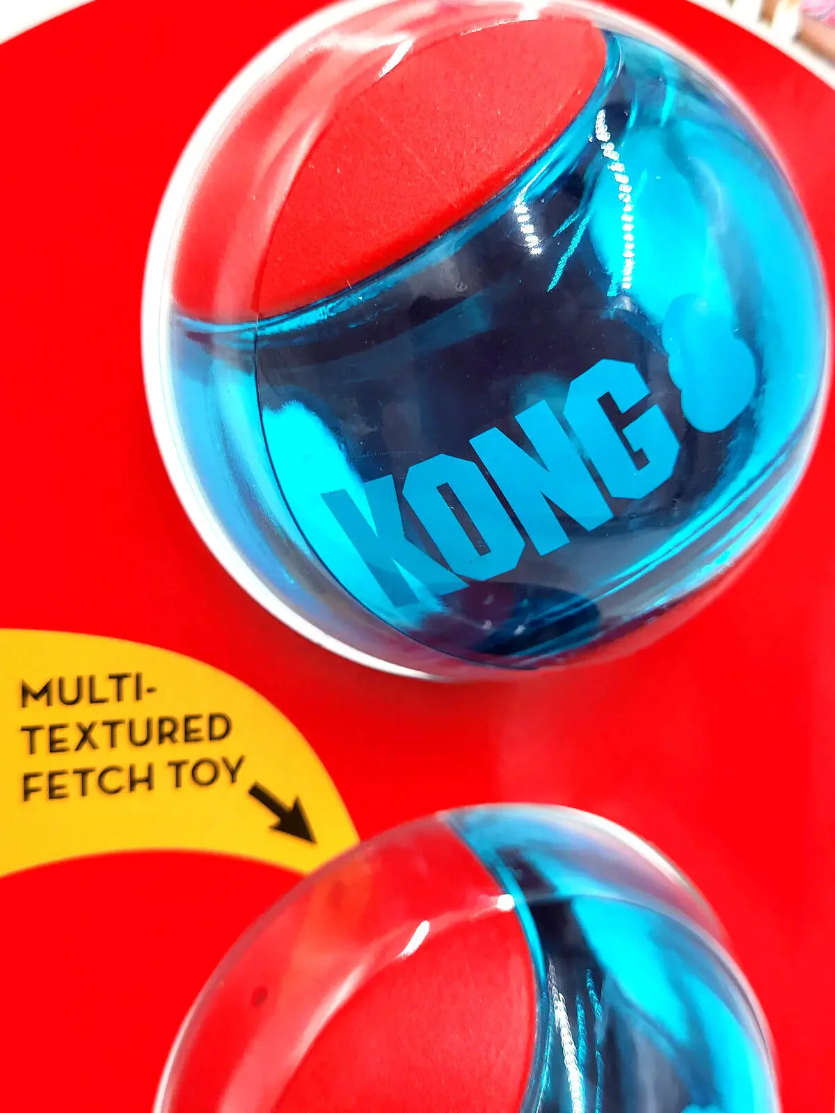 KONG Squeezz Action Ball MEDIUM Red 3 Pack Squeaky Dog Fetch Toy - Image 5