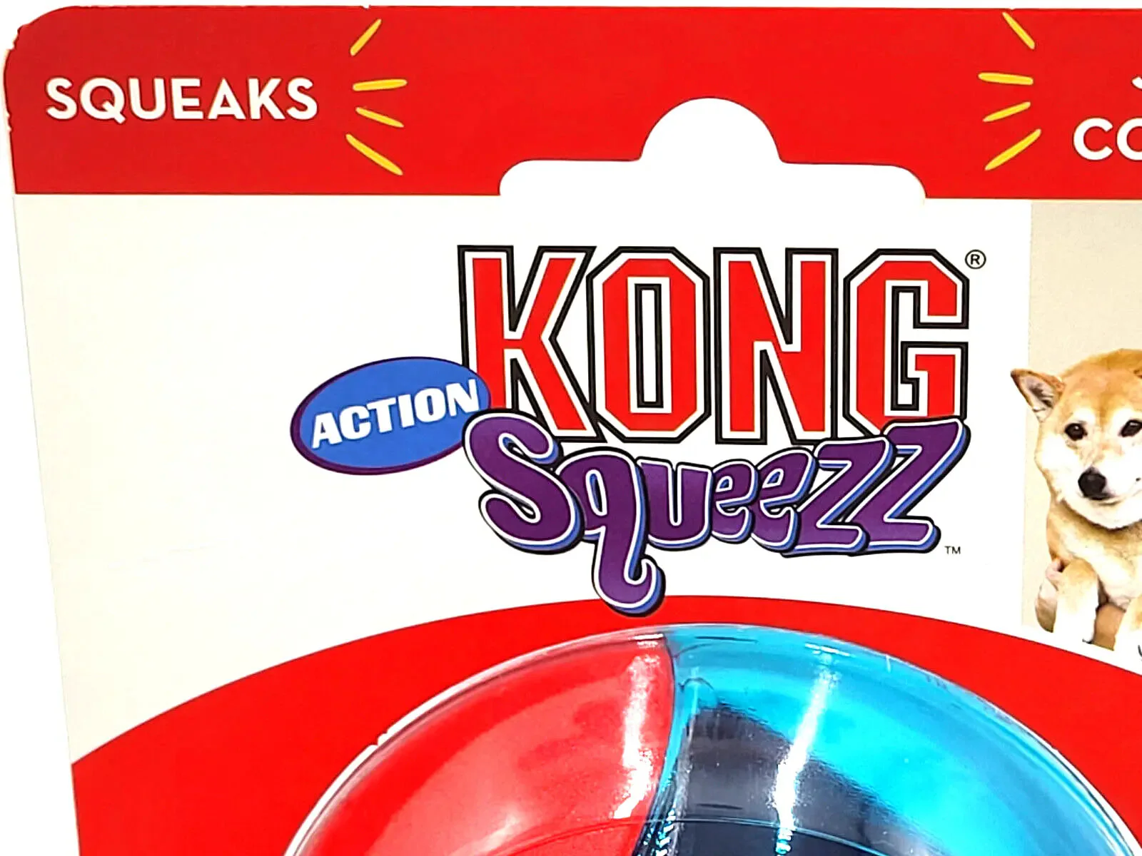 KONG Squeezz Action Ball Red 2 Count Large Squeaky Dog Fetch Toy 3" - Image 3
