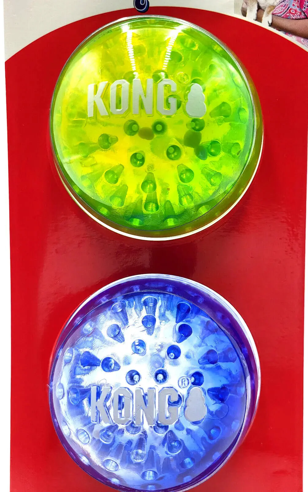 Kong Squeezz Geodz Balls Large 2Pk Squeaky Floating Dog Fetch Toy 3" Colors Vary - Image 5