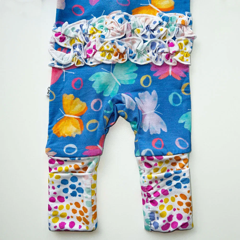 Korrie Butterflies Bamboo Ruffle Convertible Footie - Image 7