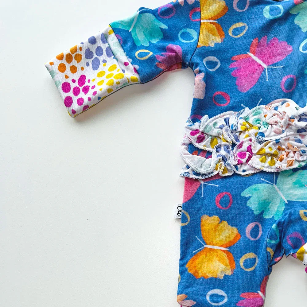Korrie Butterflies Bamboo Ruffle Convertible Footie - Image 8