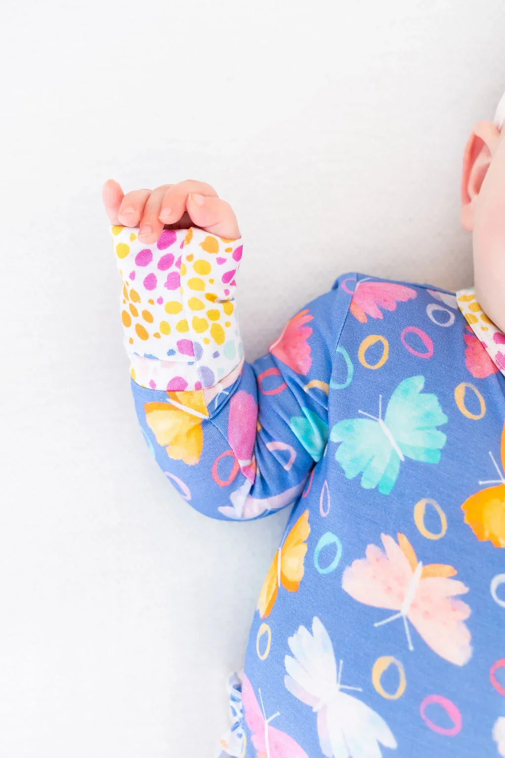 Korrie Butterflies Bamboo Ruffle Convertible Footie - Image 9