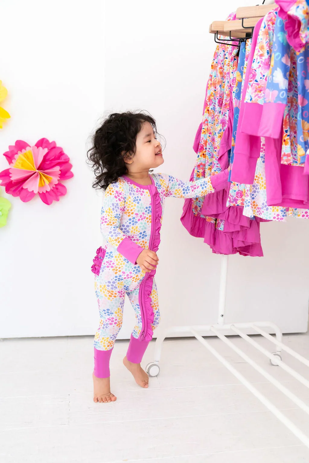 Korrie Dots Bamboo Ruffle Convertible Footie - Image 4