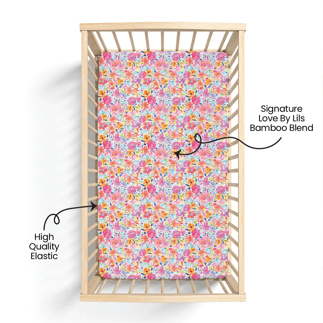 Korrie Floral Bamboo Crib Sheet - Image 2