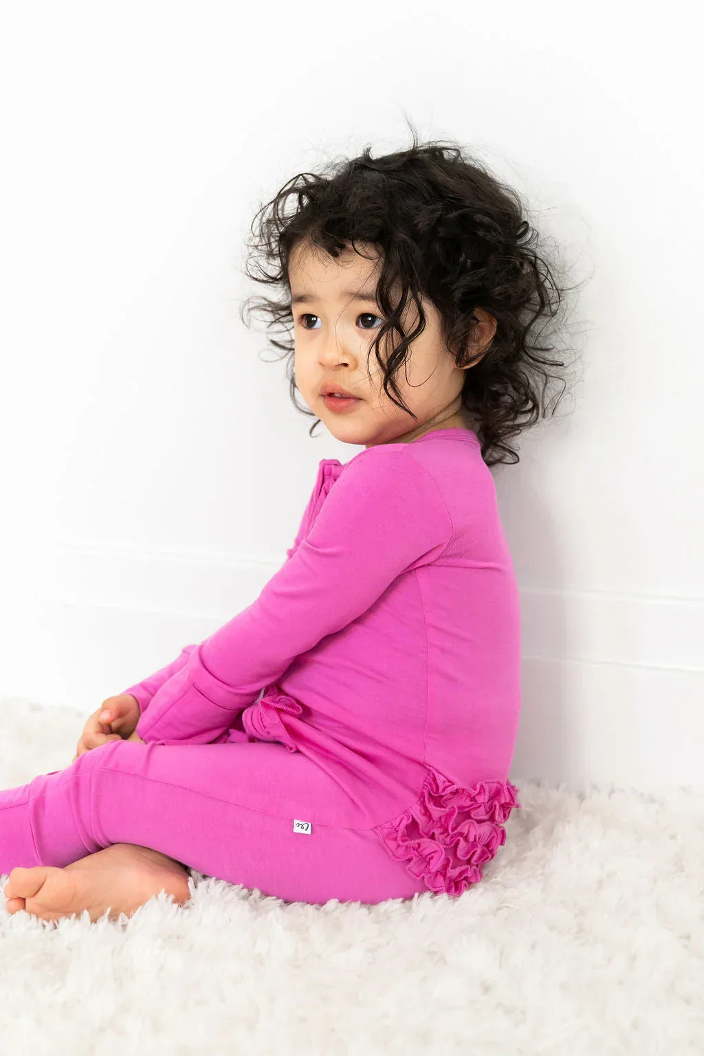 Korrie Pink Bamboo Ruffle Convertible Footie - Image 4
