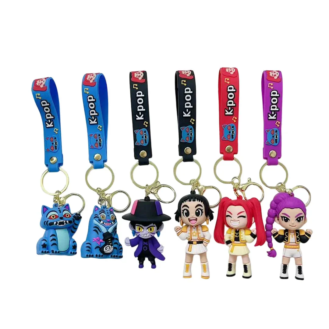 KPOP Demon Hunters Keychain, Tiger Character PVC Figure Keychain, Cute Harajuku Style Key Ring for Kids & Fans Halloween - Image 12