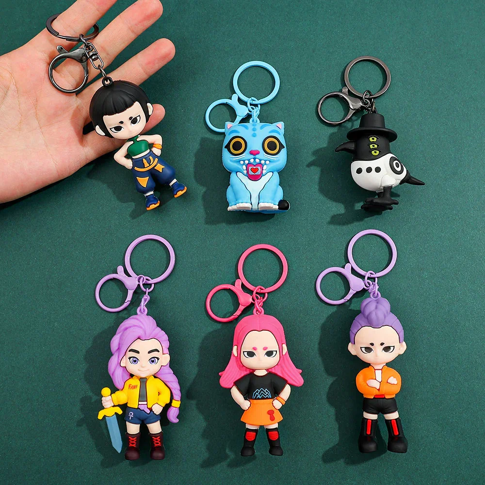 KPOP Demon Hunters Keychain, Tiger Character PVC Figure Keychain, Cute Harajuku Style Key Ring for Kids & Fans Halloween - Image 15