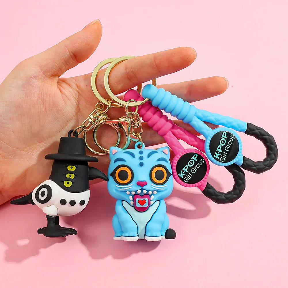 KPOP Demon Hunters Keychain, Tiger Character PVC Figure Keychain, Cute Harajuku Style Key Ring for Kids & Fans Halloween - Image 2