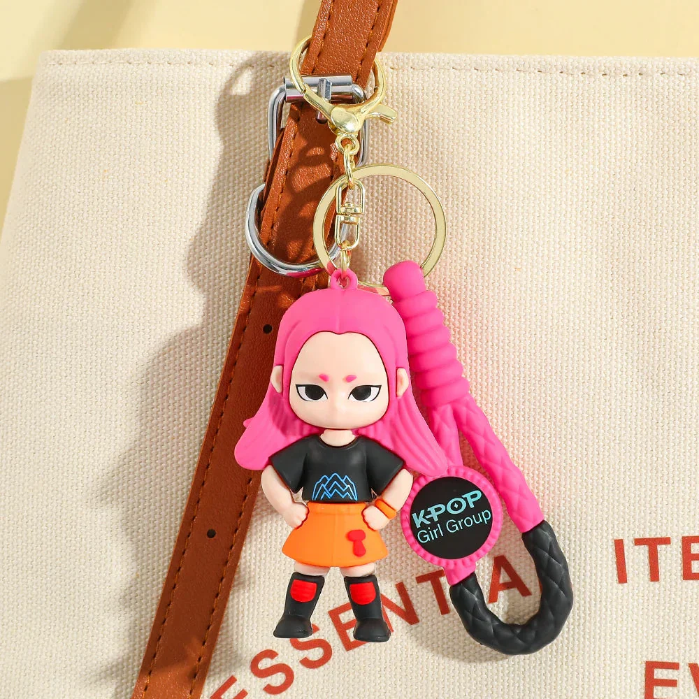KPOP Demon Hunters Keychain, Tiger Character PVC Figure Keychain, Cute Harajuku Style Key Ring for Kids & Fans Halloween - Image 3