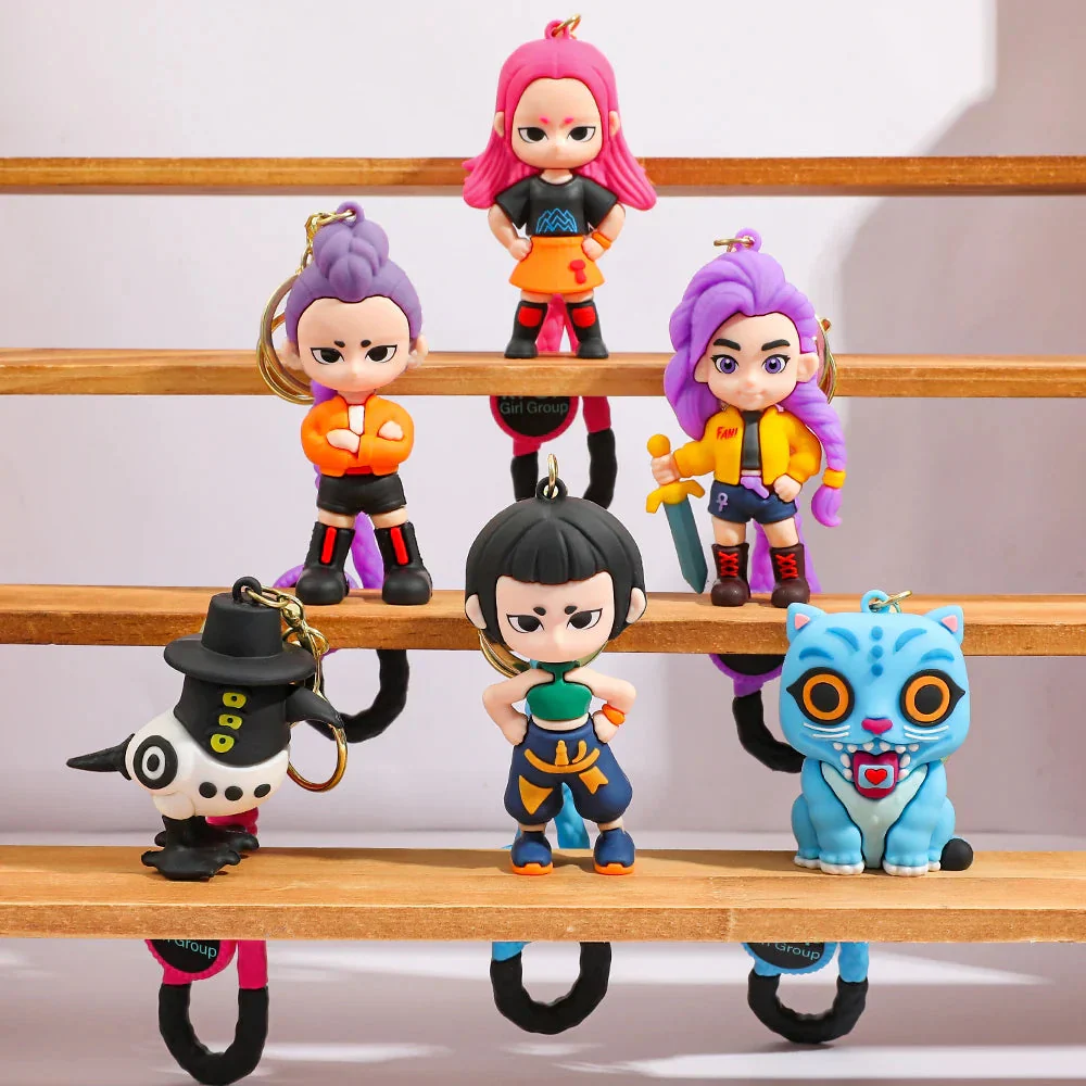 KPOP Demon Hunters Keychain, Tiger Character PVC Figure Keychain, Cute Harajuku Style Key Ring for Kids & Fans Halloween - Image 4
