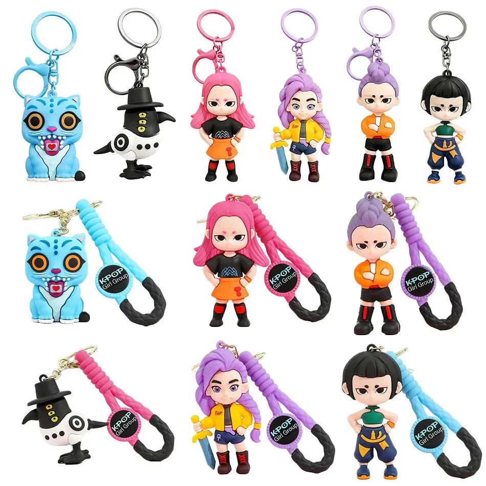 KPOP Demon Hunters Keychain, Tiger Character PVC Figure Keychain, Cute Harajuku Style Key Ring for Kids & Fans Halloween - Image 6