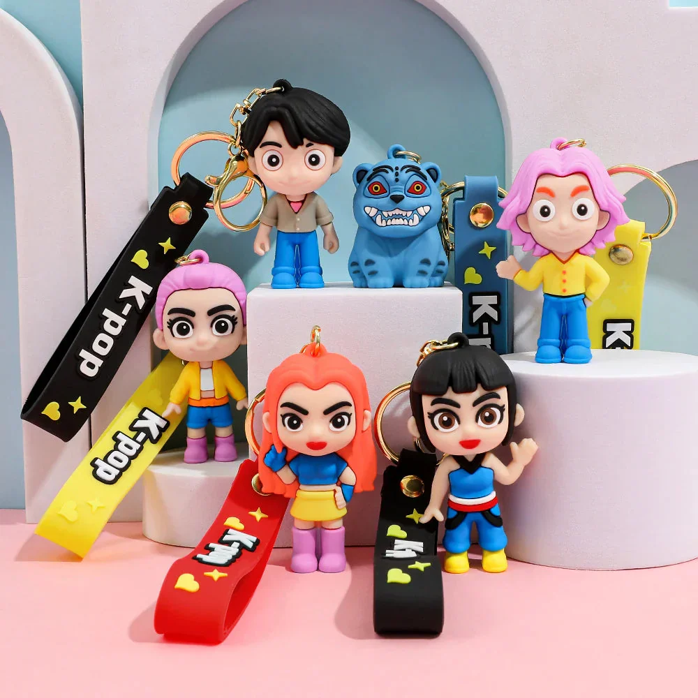 KPOP Demon Hunters Keychain, Tiger Character PVC Figure Keychain, Cute Harajuku Style Key Ring for Kids & Fans Halloween - Image 7