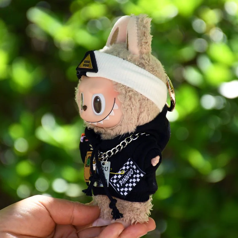 Labubu 17cm Black Sweatshirt Outfit for Vinyl Pendant & Blind Box Dolls【Apparel Only] - Image 5
