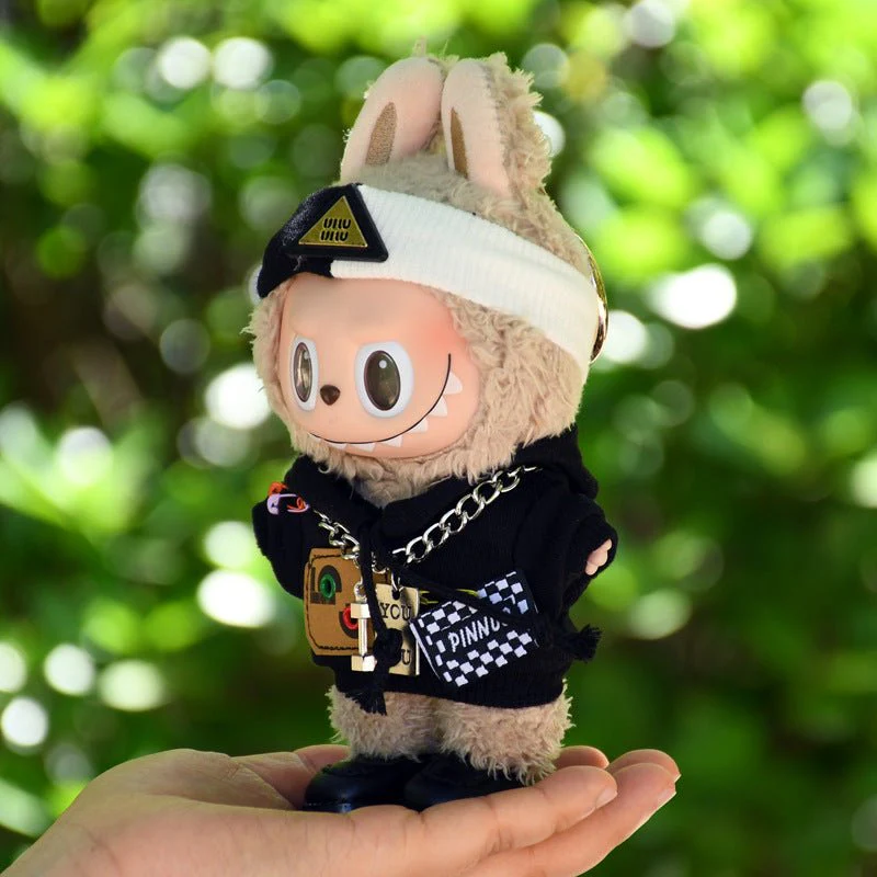 Labubu 17cm Black Sweatshirt Outfit for Vinyl Pendant & Blind Box Dolls【Apparel Only] - Image 6