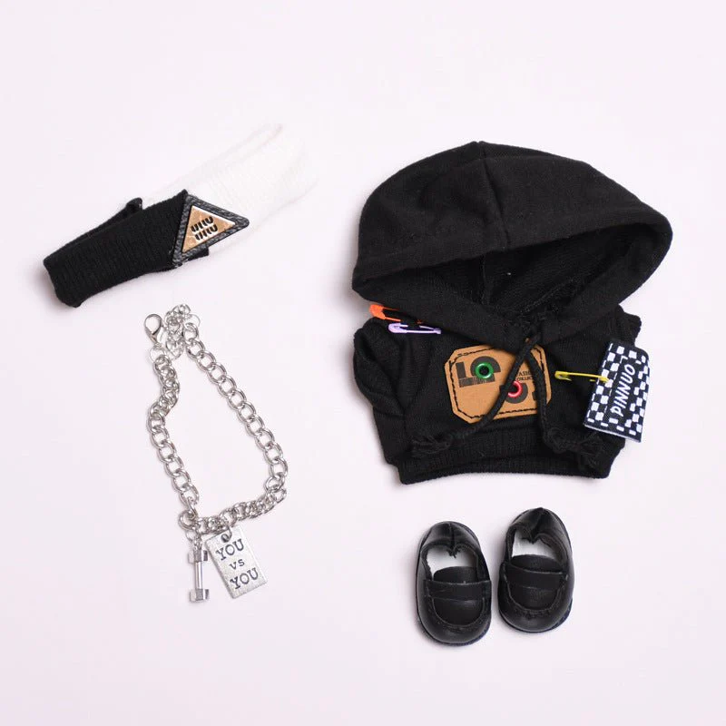 Labubu 17cm Black Sweatshirt Outfit for Vinyl Pendant & Blind Box Dolls【Apparel Only] - Image 7