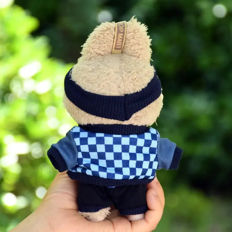 Labubu 17cm Blue Plaid Sweatshirt Outfit, Casual Keychain Fashion Set for Labubu Dolls【Apparel Only] - Image 6