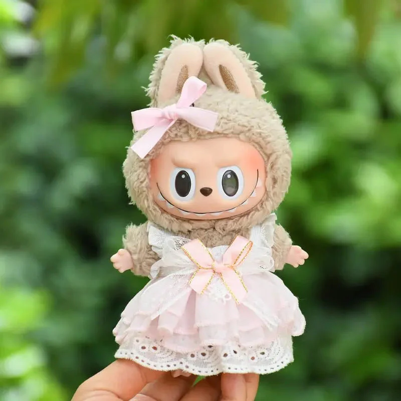 Labubu 17cm Pink Bowknot Gauze Dress, Cute Princess Outfit【Apparel Only] - Image 3