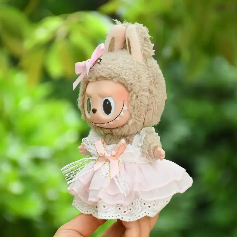 Labubu 17cm Pink Bowknot Gauze Dress, Cute Princess Outfit【Apparel Only] - Image 4